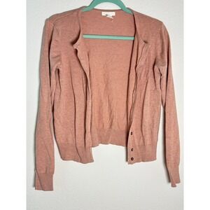 HM Basics Womens Medium Dusty Rose Pink Button Front Knit Cardigan Sweater